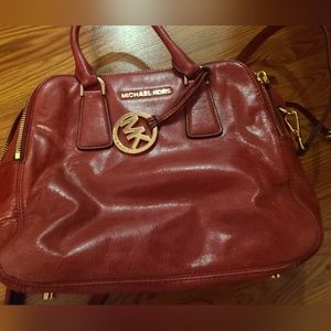 Michael Kors Red Leather satchel - Good used condition!